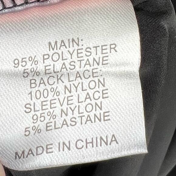 Jane Lamerton black satin lace trim belted midi robe size small NEW - Picture 11 of 12